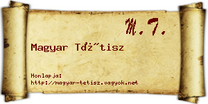 Magyar Tétisz névjegykártya